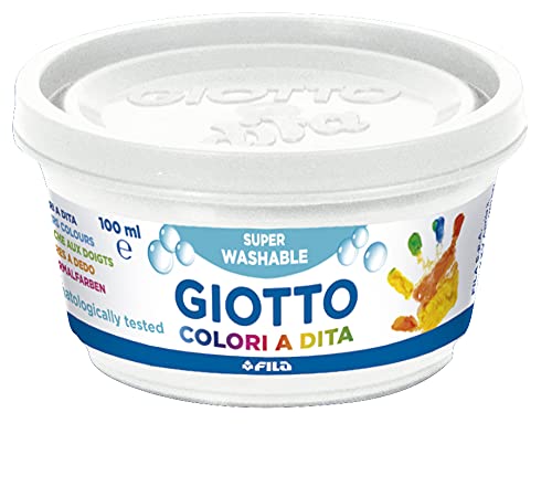 Giotto-218951 Estuche 6 botes pintura a dedos, 100 ml cada uno, colores surtidos, Multicolor (534100)