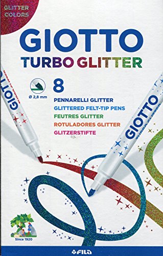 Giotto Turbo Glitter Rotuladores, Estuche 8 Uds.