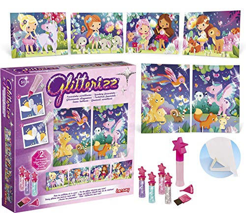 GLITTERIZZ- Juego de Manualidades con Purpurina para niños, a Partir de 5 años, Multicolor (23027)