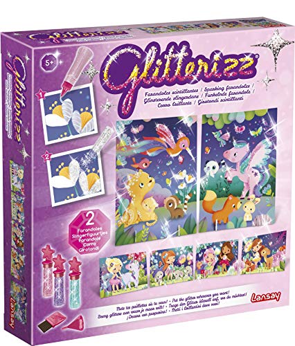 GLITTERIZZ- Juego de Manualidades con Purpurina para niños, a Partir de 5 años, Multicolor (23027)