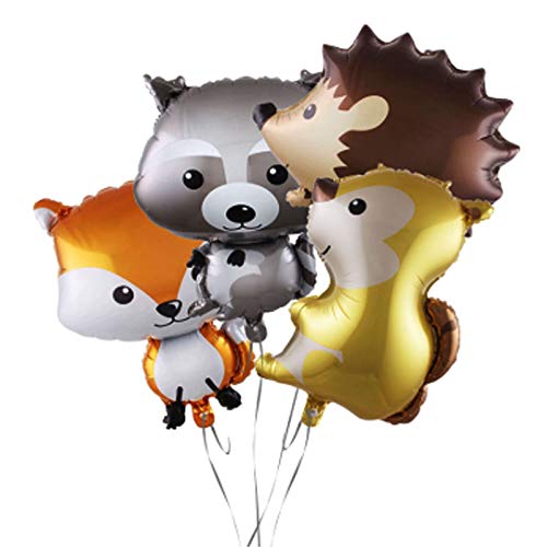 Globos Animales Helio Globos Animales de la Selva Globos Animales Cumpleaños Globos Animales de Papel de Aluminio para de la Fiesta de Los Niños del Bebé Regalo de Decoración de Cumpleaños Años 4pcs