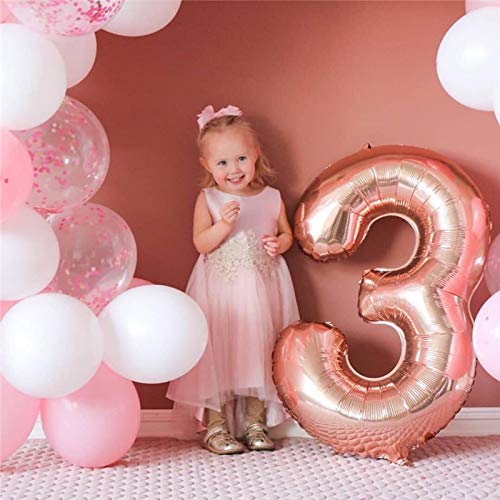 Globos con el número 13, número 13, color oro rosa para niña, globos de 13 cumpleaños, globos de 13 cumpleaños de color oro rosa con número 13, globos grandes de 32 pulgadas