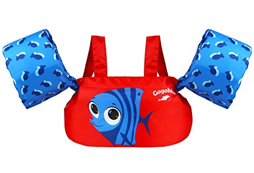 Gogokids Chaleco de Natación para Niños Niñas, Manguitos de Flotante Chaqueta de Entrenamiento para Nadar Aprendiendo Brazo Pecho Banda Flotadores Flotación Mangas Natación Entrenadores