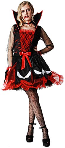 Gojoy Shop- Disfraz de Vampiresa para Adulto Halloween y canarval(Contiene Vestido y Cuello, Talla Unica)