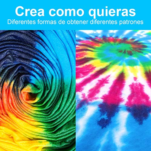 GOLDGE 26 Colores Tinte Ropa Kit para Bricolaje, Vibrantes Pinturas Textiles de Tela Tie Dye Kit para Niños y Adultos con 120 Bandas de Goma, 10 Pares de Guantes de Plástico, 5 Delantal, No Tóxicos