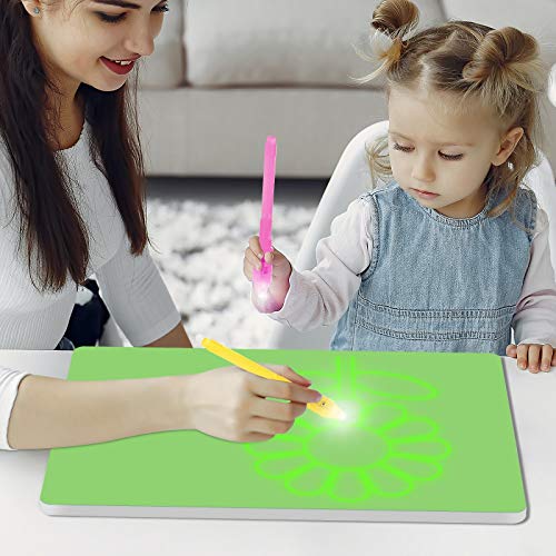 GOLDGE 2pcs Pizarra Infantil Mágica de Dibujo A4 y A5, con 4 Plantillas y 2 Bolígrafos Mágicos para Niños, Juego de Pintar Fomenta la Creatividad Regalos para Niños Cumpleaños y Navidad