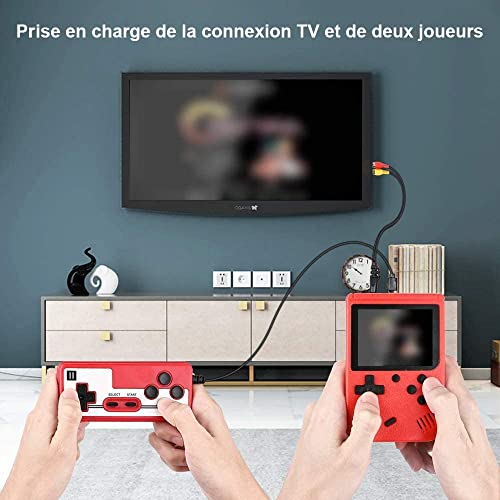 GOLDGE Consoles de juegos portátil, cargador USB Consola de juegos retro FC, batería de 1020 mAh de gran capacidad, consolas con 400 Clásicos juegos para dos jugadores, gran regalo para niños adultos