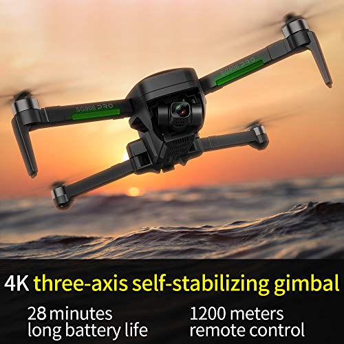 GoolRC Beast SG906 Pro 2 GPS RC Drone con Cámara 4K Cardán de 3 Ejes Motor sin Escobillas 5G WiFi FPV Posicionamiento Flujo óptico Cuadricóptero Punto Interés Vuelo 1200m Distancia Control con Bolsa