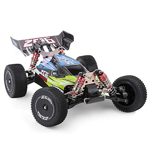 GoolRC Coche RC Wltoys XKS 144001 1/14 Coche de Carreras de Alta Velocidad 2200 mAh Batería 60 km / h 2,4 GHz RC Buggy 4WD Off-Road Drift Coche RTR 3 Batería (Verde & 2 Batería)