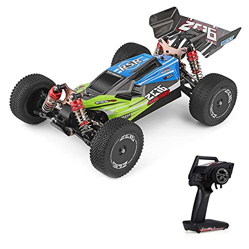 GoolRC Coche RC Wltoys XKS 144001 1/14 Coche de Carreras de Alta Velocidad 2200 mAh Batería 60 km / h 2,4 GHz RC Buggy 4WD Off-Road Drift Coche RTR 3 Batería (Verde & 2 Batería)