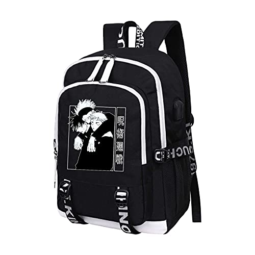 GOTH Perhk Jujutsu Kaisen - Mochila de viaje impermeable de alta capacidad para la escuela y niñas, Bonito color negro., Taille unique