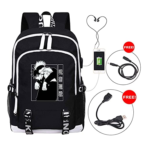 GOTH Perhk Jujutsu Kaisen - Mochila de viaje impermeable de alta capacidad para la escuela y niñas, Bonito color negro., Taille unique