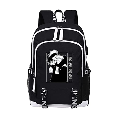 GOTH Perhk Jujutsu Kaisen - Mochila de viaje impermeable de alta capacidad para la escuela y niñas, Bonito color negro., Taille unique