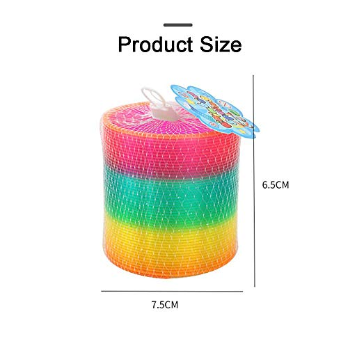 gotyou 4 Piezas Circulo Arcoiris,Juguete Magia Elástica,Juguetes Saltarines,Rainbow Espiral de Juguete,Juguetes de Ciencia y Educación,Juguete para Niños y Adultos(Colores de Neón)