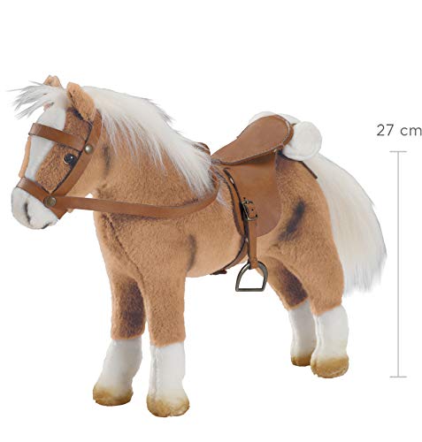 Götz 3401926 Flexible Brown Plush Pony Haflinger - Doll Accessorie - Suitable For All Standing Dolls Up To 50 cm - Suitable Agegroup 3+