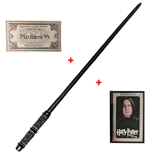 GPRODOTTI Varita mágica de Severus Piton Snape de colección con tarjeta y tarjeta para el tren 9 3/4 Gadget Harry Potter