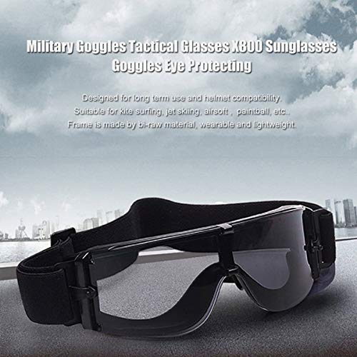 Greatangle-UK Gafas Militares Gafas tácticas Airsoft X800 Gafas de Sol Gafas de Sol Gafas de Motor Ciclismo Montar Protección Ocular Negro