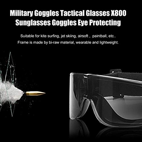 Greatangle-UK Gafas Militares Gafas tácticas Airsoft X800 Gafas de Sol Gafas de Sol Gafas de Motor Ciclismo Montar Protección Ocular Negro