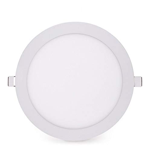 Greenice | Placa de LEDs Ø225Mm 18W 1409Lm 30.000H Circular | Lámpara LED | Downlight LED | Panel LED Techo | Oficina, Fábrica, Pasillos, Baños | Blanco Cálido