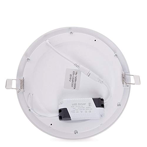 Greenice | Placa de LEDs Ø225Mm 18W 1409Lm 30.000H Circular | Lámpara LED | Downlight LED | Panel LED Techo | Oficina, Fábrica, Pasillos, Baños | Blanco Cálido