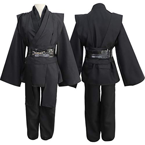 GRYY Disfraz de Cosplay Ropa de Samurai Traje Negro Uniforme de Hombre Disfraz de Navidad para Adulto Halloween,Black-XL