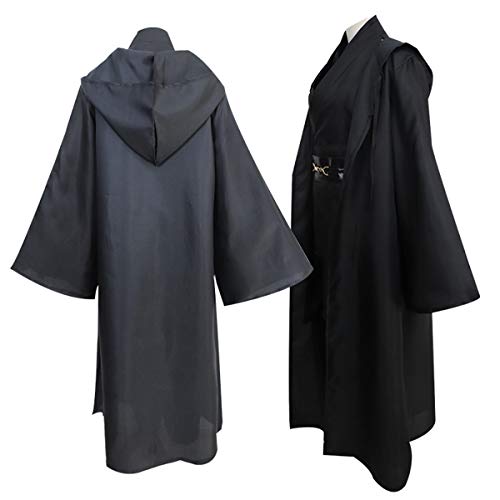 GRYY Disfraz de Cosplay Ropa de Samurai Traje Negro Uniforme de Hombre Disfraz de Navidad para Adulto Halloween,Black-XL