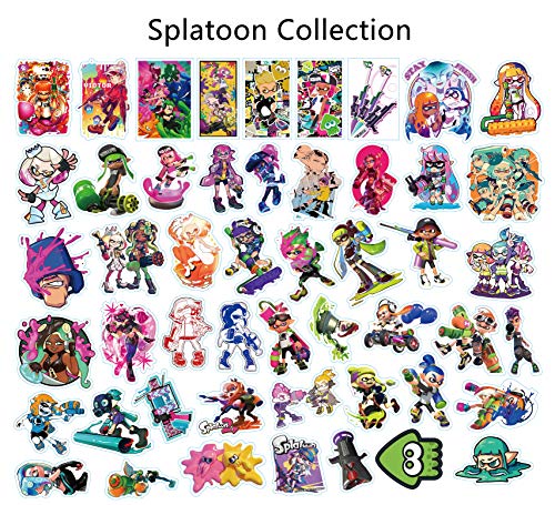 GTOTd Splatoon Pegatinas [50 unidades] Regalos Splatoon Game Merchandise Juguetes Splatoon Party Supplies Pegatina para portátil botella de agua monopatín Graffiti