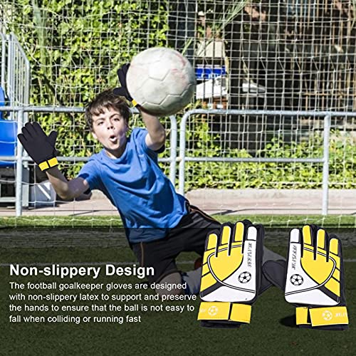 Guantes de portero de fútbol para niños, guantes de fútbol para niños, guantes de fútbol con doble protección para las muñecas y antideslizantes resistentes al desgaste, guantes de fútbol para niños