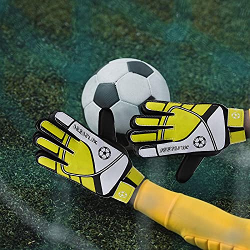 Guantes de portero de fútbol para niños, guantes de fútbol para niños, guantes de fútbol con doble protección para las muñecas y antideslizantes resistentes al desgaste, guantes de fútbol para niños