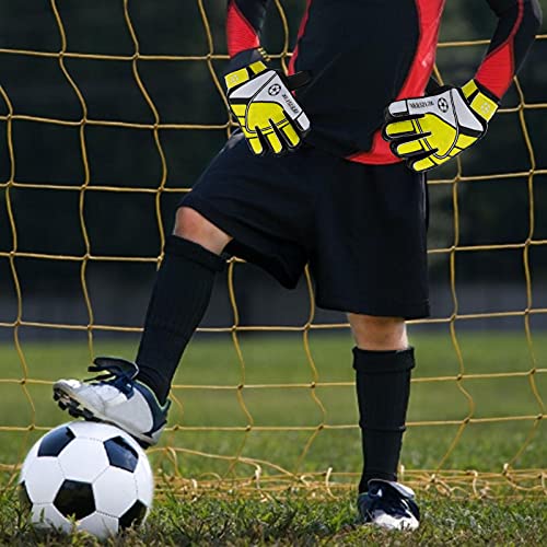 Guantes de portero de fútbol para niños, guantes de fútbol para niños, guantes de fútbol con doble protección para las muñecas y antideslizantes resistentes al desgaste, guantes de fútbol para niños