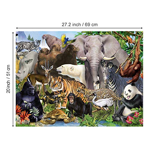 GuDoQi Puzzle 1000 Piezas Mundo Animales Puzzle para Adultos Rompecabezas Salvaje Selva Juego Familiar Decoración del Hogar Regalo de Navidad