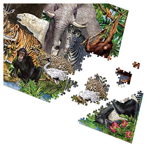 GuDoQi Puzzle 1000 Piezas Mundo Animales Puzzle para Adultos Rompecabezas Salvaje Selva Juego Familiar Decoración del Hogar Regalo de Navidad