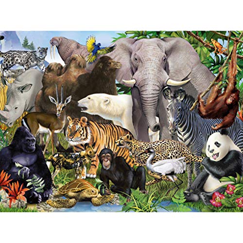 GuDoQi Puzzle 1000 Piezas Mundo Animales Puzzle para Adultos Rompecabezas Salvaje Selva Juego Familiar Decoración del Hogar Regalo de Navidad