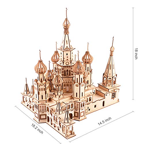 GuDoQi Puzzle 3D Madera, Maqueta de Catedral de San Basilio para Montar, Rompecabezas Madera 3D para Construir, Kit de Manualidades DIY, Juguete de Montaje, Pasatiempos para Adultos