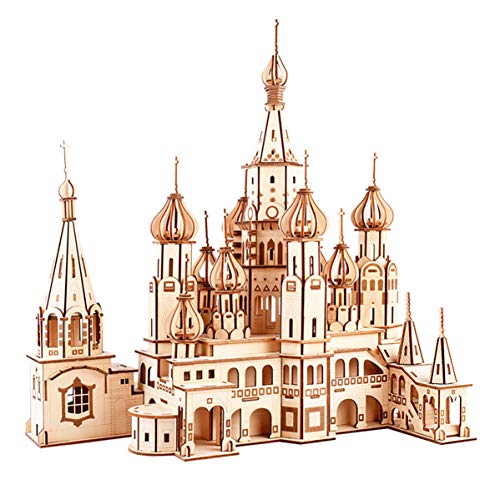 GuDoQi Puzzle 3D Madera, Maqueta de Catedral de San Basilio para Montar, Rompecabezas Madera 3D para Construir, Kit de Manualidades DIY, Juguete de Montaje, Pasatiempos para Adultos