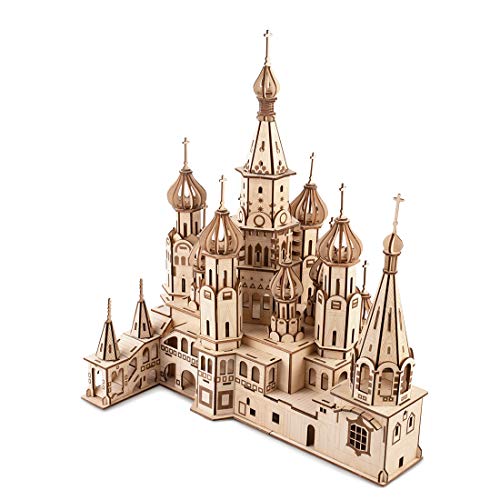 GuDoQi Puzzle 3D Madera, Maqueta de Catedral de San Basilio para Montar, Rompecabezas Madera 3D para Construir, Kit de Manualidades DIY, Juguete de Montaje, Pasatiempos para Adultos