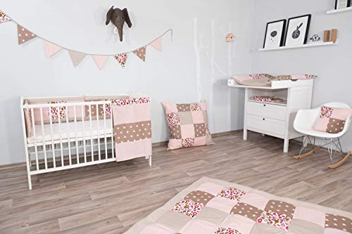 Guirnalda de banderines de ULLENBOOM ® con beige ardilla (guirnalda de tela: 1,90 m; 5 banderines; decoración para la habitación de los niños; fiestas de bienvenida para bebés)