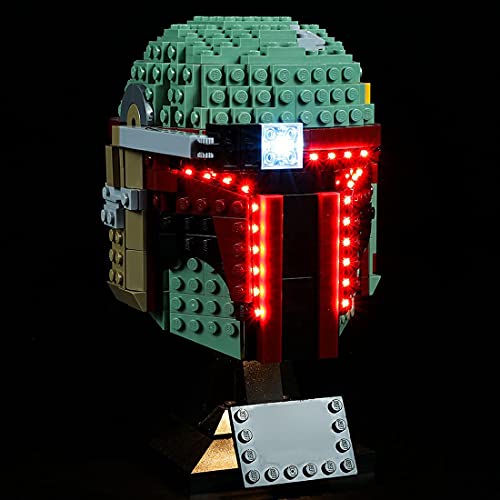 GXQRHQ 75277 Boba Kit de iluminación LED - Luces compatibles con el Juego de construcción de Casco Boba Fett de Lego - (Solo LED Incluido, sin Kit de Lego) - Controlado por Placa de identificación