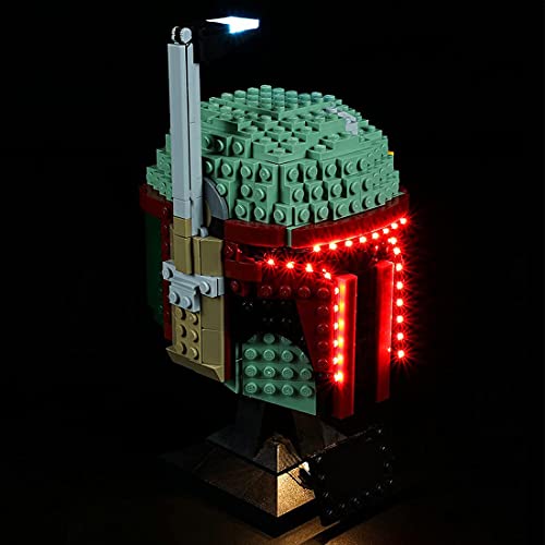 GXQRHQ 75277 Boba Kit de iluminación LED - Luces compatibles con el Juego de construcción de Casco Boba Fett de Lego - (Solo LED Incluido, sin Kit de Lego) - Controlado por Placa de identificación