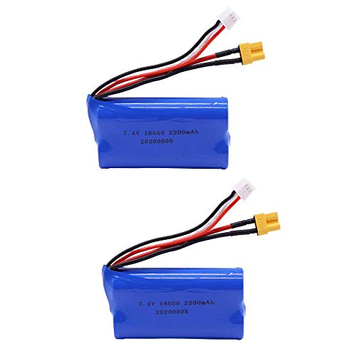 GzxLaY Batería de Alto Rendimiento de Respaldo de 7.4V 2200mAh Lipo Batería para HUINA 580 1580 1583 Accesorio de Juguetes RC 7.4 V 2S Batería para 1580-005 Huina 580550583582-3PCS ( Color : 2pcs )