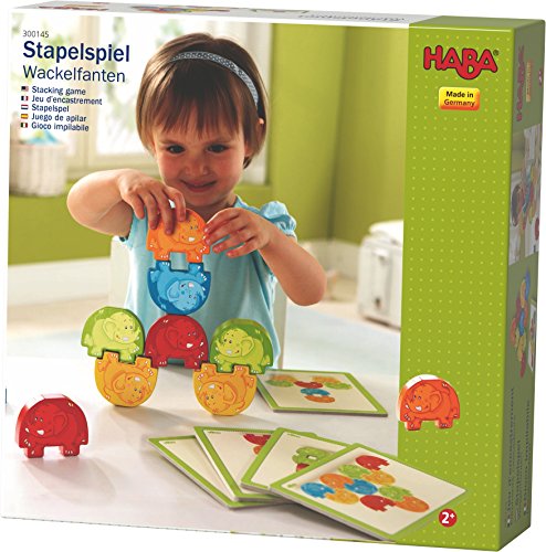 HABA 300145 - Juego de Apilar Tambalefantes, Juego de Madera. Más 2 años