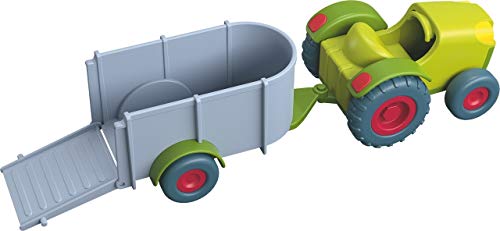 HABA 303131 Little Friends Tractor y Remolque de Juguete