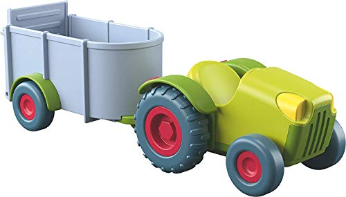 HABA 303131 Little Friends Tractor y Remolque de Juguete