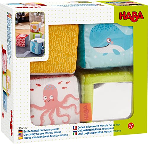 HABA- Cubos Descubridores Mundo Marino Juguete para bebé, Multicolor (306076)