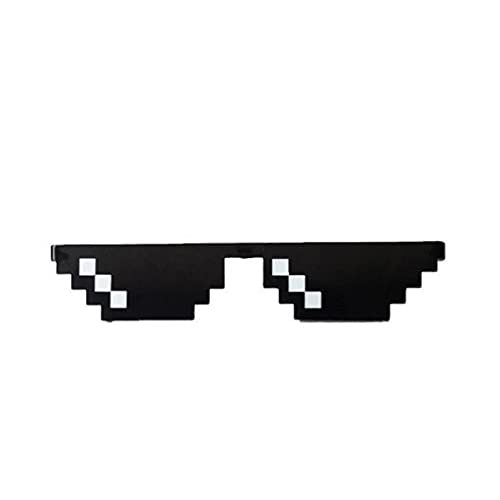 Hainice Gafas de Sol de Mosaico pixelado Fiesta Gafas Gafas de Mosaico MLG Sombras - Negro 1Pc