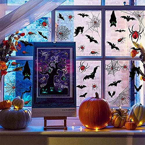 Halloween Pegatinas, 6 Halloween Pegatinas Ventana Castillo Calabaza Murciélago Halloween Decoración Pared Pegatinas Props Window Clings para Halloween Party