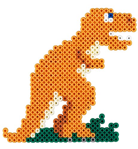 Hama 10.3434 - Mosaicos con rejilla Dinosaurios, Incluye 2000 perlas