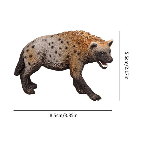 Hameio Hiena Model Toy - Figura De Hiena Salvaje Modelo De PVC Animal - PVC Hyena Modelo Muñeca Muñeca Muñeca Preescolar Juguete - Modelo Animal Figura Hiena Juguete para Niños - 8.5x5.5cm