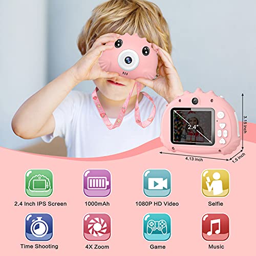 Hangrui Cámaras para Niños,Cámara Fotos Infantil con 32GB TF Tarjeta,Pantalla de Protección Ocular IPS de 1080P 2,4" HD Cámara Digital para Niños Cámara Fotos Niños Regalos para Niños y niñas