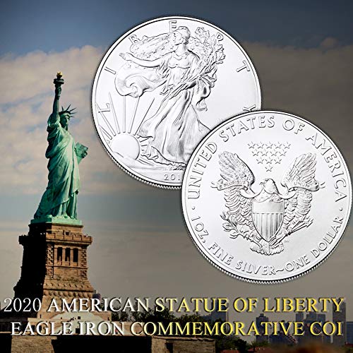 Hankyky 2020 estatua americana de la libertad águila moneda colección de monedas conmemorativas chapadas en plata nuevo regalo decoración del hogar